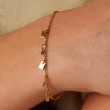 Armband aus Edelstahl, vergoldet, mit Amethyst