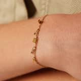 Stainless steel goldplated fantasiearmband met maansteen voor dames
