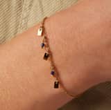 Stainless steel goldplated ketting met hanger met lapis lazuli voor dames