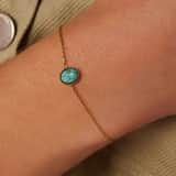 Armband aus Edelstahl, vergoldet, Kugel, mit Türkis