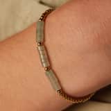 Armband aus Edelstahl, vergoldet, mit grünem Aventurin-Quarz