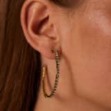 Stainless steel goldplated oorringen met zirkonia voor dames
