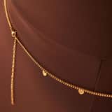 Stalen goldplated bodychain met hartjes
