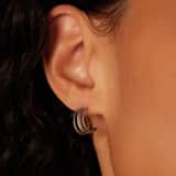 Stainless steel dubbele oorbellen vlecht voor dames