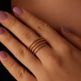 Ring aus 925er Silber, vergoldet, Spirale mit Zirkonia
