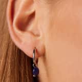 Stainless steel oorringen met lapis lazuli voor dames