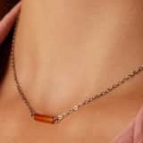 Stainless steel ketting met rode onyx voor dames