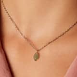Stainless steel ketting met groene aventurijn voor dames