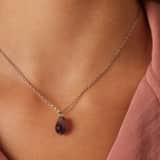 Halskette aus Edelstahl mit Amethyst