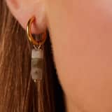 Stainless steel goldplated oorringen voor dames