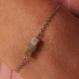 Stainless steel armband met glitter steen