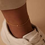 Gerecycled zilveren goldplated enkelband bolletjes