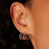 Ohrstecker aus Edelstahl, mehrreihig, mit 4 Ringen und Zirkonia