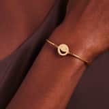 Armband aus Edelstahl, vergoldet, Smiley mit rosa Zirkonia
