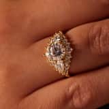 Zilveren goldplated ring met zirkonia voor dames
