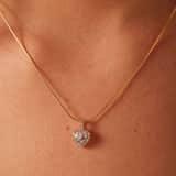 Zilveren ketting met hanger hart zirkonia