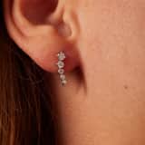 Zilveren oorknoppen 5 zirkonia voor dames