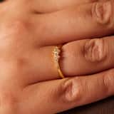 Zilveren goldplated ring met zirkonia voor dames