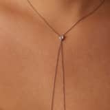 Zilveren Y ketting met hart zirkonia