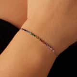 Zilveren tennisarmband met zirkonia multi