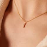 Stainless steel goldplated ketting met hanger met zirkonia voor dames