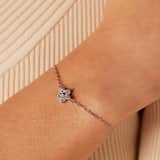 Armband aus Edelstahl, Blume mit Zirkonia, Weiß