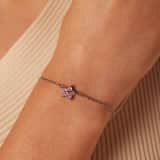 Armband aus Edelstahl, Blume mit Zirkonia, Hellrosa
