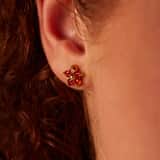 Stainless steel goldplated oorknoppen bloem met zirkonia voor dames