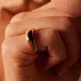 Ring aus Edelstahl, vergoldet