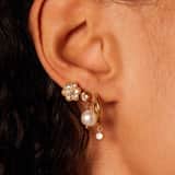 Stainless steel goldplated oorringen set met zirkonia voor dames