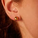Stainless steel goldplated oorknoppen 7mm