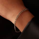 Armband mit Figaroglied aus Edelstahl, 4 mm