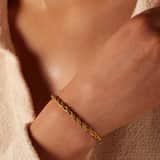 Armband aus Edelstahl, vergoldet, mit Kordel-Glied 4 mm