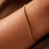 Armband aus Edelstahl, vergoldet, Gourmet-Glied, 2 mm
