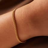 Armband aus Edelstahl, vergoldet, Gourmet-Glied, 3 mm