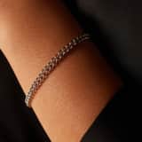 Armband mit Gourmet-Glied aus Edelstahl, 4 mm