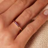 14 Karaat roségouden ring roze saffier