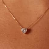 14 karaat gouden ketting met zirkonia hart voor dames