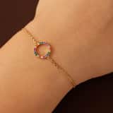 Zilveren goldplated armband zirkonia voor dames