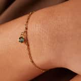 Armband aus Edelstahl, vergoldet, mit Geburtsstein, März