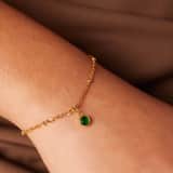 Armband aus Edelstahl, vergoldet, mit Geburtsstein, Mai