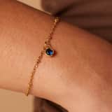 Stainless steel goldplated fantasiearmband met geboortesteen September voor dames