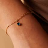 Stainless steel goldplated fantasiearmband met geboortesteen December voor dames