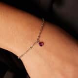 Armband aus Edelstahl, mit Geburtsstein, Juli