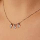 Zilveren ketting met hanger hartjes voor dames