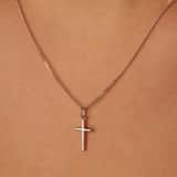 Halskette aus 925er Silber mit Anhänger, Kreuz