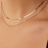 Zilveren ketting dubbel voor dames