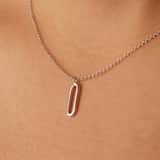 Zilveren ketting met hanger ovaal