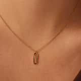 Halskette aus 925er Silber, vergoldet, mit Anhänger, oval