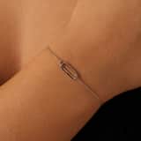 Zilveren armband hanger ovaal